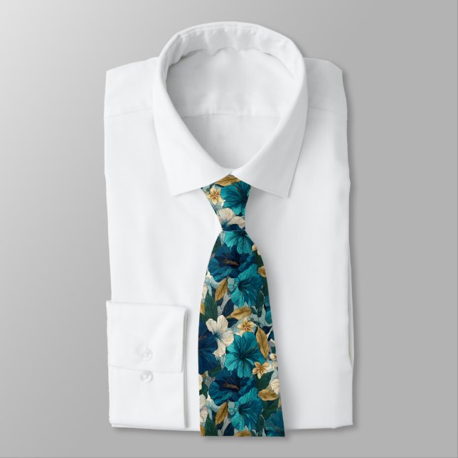 Elegant Dads Day Gifts Tropical Flower Tie (Tied)
