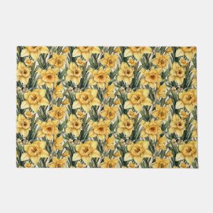 Elegant Daffodil Yellow Spring Flowers Easter Doormat