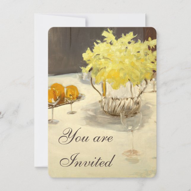 Elegant Daffodils Rehearsal Dinner Invitations (Front)