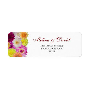 Elegant Dahlia Florals Address Label Return Address Label