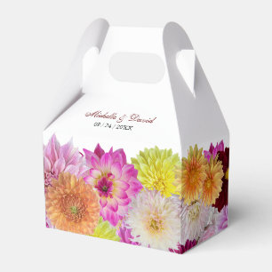 Elegant Dahlia Florals Wedding Favour Box