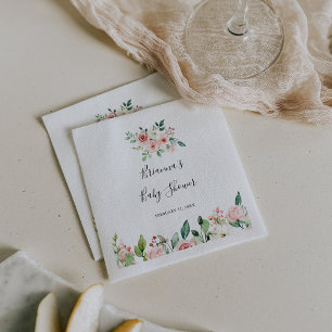 Elegant Dainty Autumn Floral Baby Shower Napkin