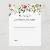 Elegant Dainty Autumn Floral Bucket List Cards