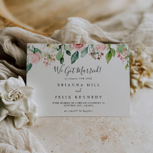 Elegant Dainty Autumn Floral Elopement Announcement