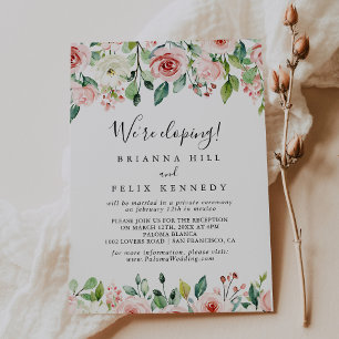 Elegant Dainty Autumn Floral Elopement Reception Invitation