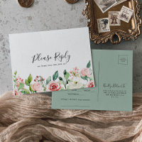 Elegant Dainty Autumn Floral Menu Choice RSVP