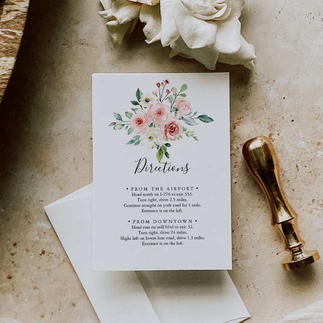 Elegant Dainty Autumn Floral Wedding Directions Enclosure Card (Creator Uploaded)