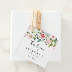 Elegant Dainty Autumn Floral Wedding Favour Tags