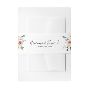 Elegant Dainty Autumn Floral Wedding Invitation Belly Band