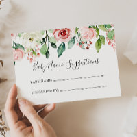 Elegant Dainty Floral Baby Name Suggestions Card