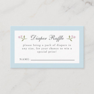 Elegant Dainty Floral Diaper Raffle Card