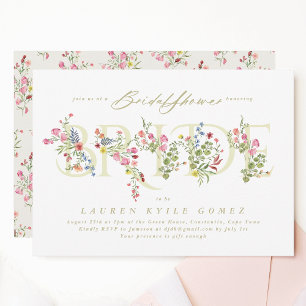 elegant dainty floral spring BRIDE Bridal Shower Invitation