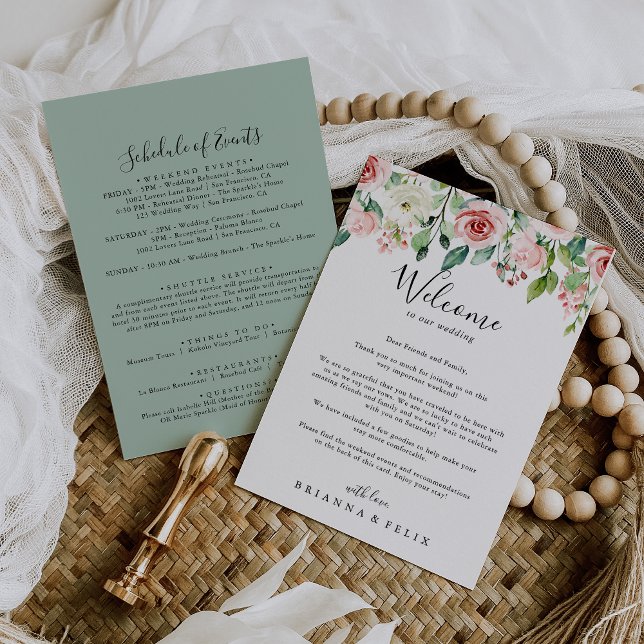 Elegant Dainty Floral Wedding Welcome Letter (Creator Uploaded)