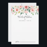 Elegant Dainty Floral Wedding Words of Wisdom Advice Card<br><div class="desc">This elegant dainty floral wedding words of wisdom advice card is perfect for a modern wedding. The design features illustrated pink, blush and white roses, peonies with green foliage clustered into bouquets, accentuating the beautiful fall colours. These cards are perfect for a wedding, bridal shower, baby shower, graduation party &...</div>
