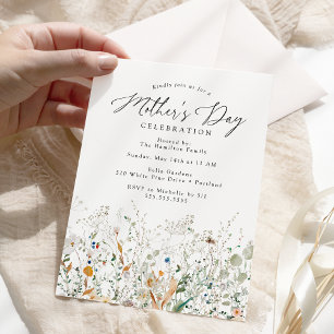 Elegant Dainty Wildflowers Mother's Day Invitation