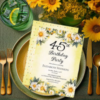 Elegant Daisies Garden Floral 45th Birthday Party