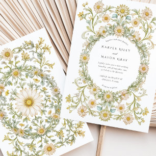 Elegant Daisies Garden Wedding Invitation