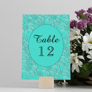 Elegant Daisies Turquoise Wedding Table No Card