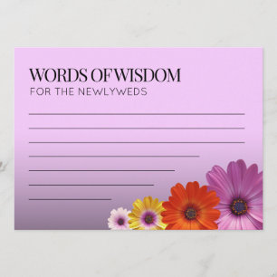 Elegant Daisies with Purple Glitter Wedding Program