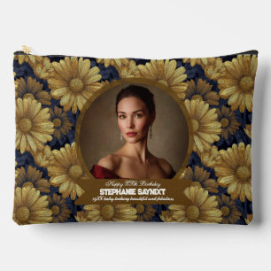 Elegant Daisy Adult Birthday Trendy Accessory Pouch