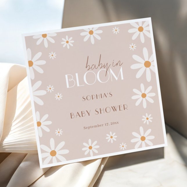Elegant Daisy Baby in Bloom Baby Shower Napkin (Creator Uploaded)