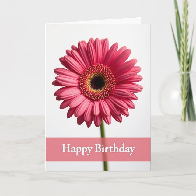Elegant Daisy Birthday Card (Front)