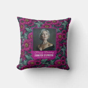 Elegant Daisy Birthday For Daughter Purple Cushion
