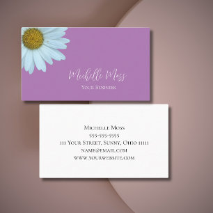 Elegant Daisy Bloom Botanical Lavender Purple  Business Card