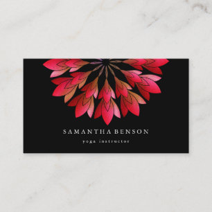 Elegant Daisy Flower Logo Yoga Business Card