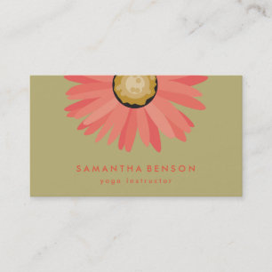 Elegant Daisy Flower Logo Yoga Business Card
