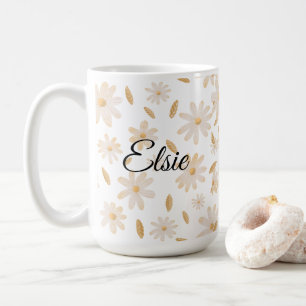 Elegant Daisy Hues Personalised Mug