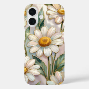 Elegant Daisy iPhone Case Floral Stained Glass
