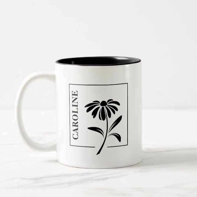 Elegant Daisy Mug – A Personalized Gift  (Left)