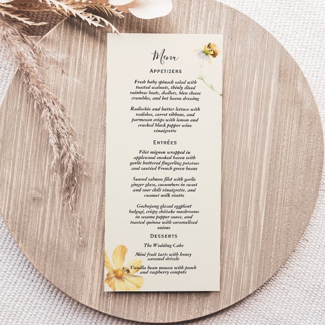 Elegant Daisy Wedding Flat Menu (Creator Uploaded)