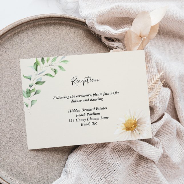 Elegant Daisy Wedding Reception Enclosure Card (Creator Uploaded)