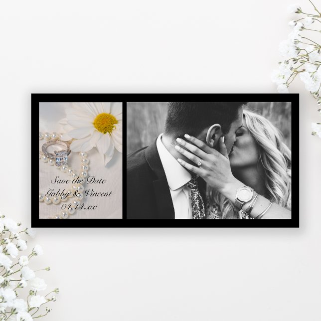 Elegant Daisy Wedding Save the Date Photo Card (Creator Uploaded)
