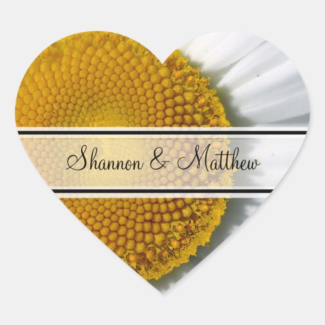 Elegant Daisy Wedding Stickers (Front)