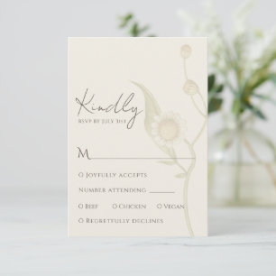 Elegant Daisy Wildflower RSVP Response Card