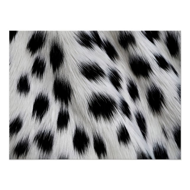 Elegant Dalmatian Faux Fur Pattern Poster (Front)
