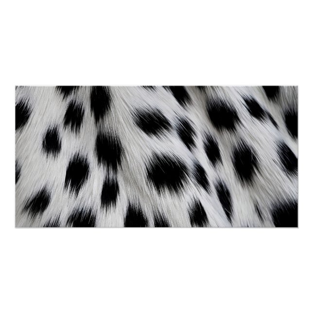 Elegant Dalmatian Faux Fur Pattern Poster (Front)