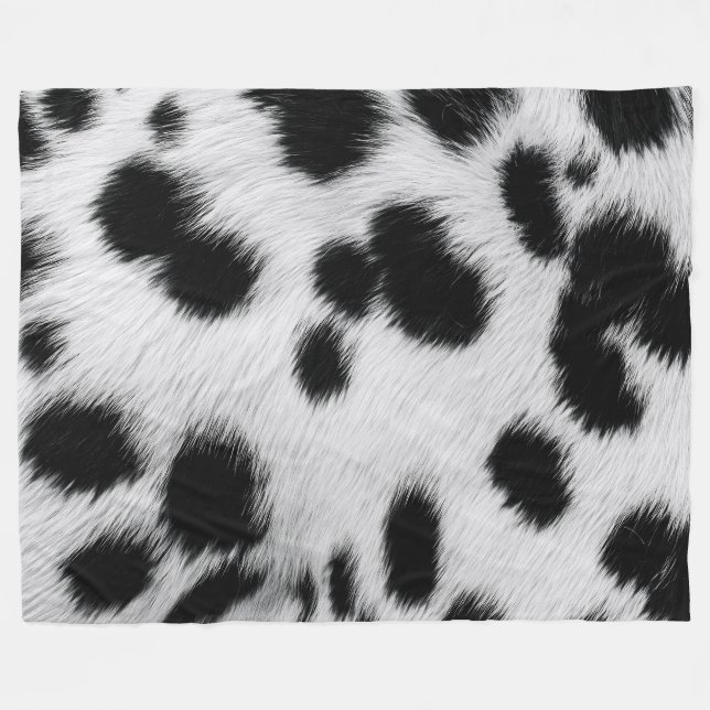 Elegant Dalmatian Faux Fur Pattern Poster Fleece Blanket (Front (Horizontal))