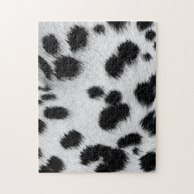 Elegant Dalmatian Faux Fur Pattern Poster Jigsaw Puzzle (Vertical)