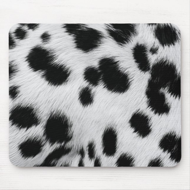 Elegant Dalmatian Faux Fur Pattern Poster Mouse Pad (Front)
