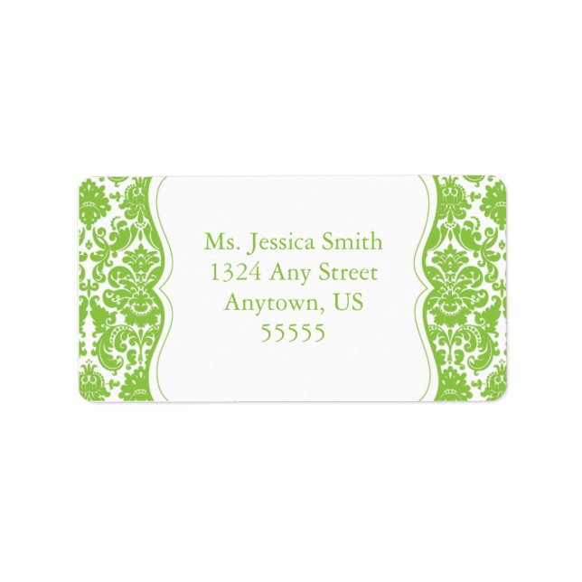 Elegant Damask Address Label (Front)