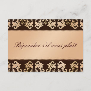 Elegant Damask Autumn Reverie Wedding RSVP Card