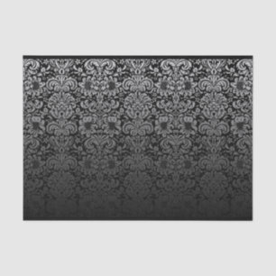 Elegant Damask (Black and Silver) Tissue Paper