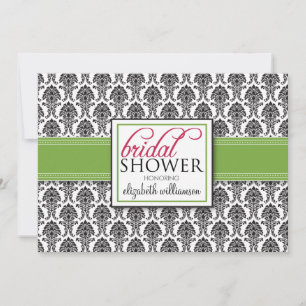 Elegant Damask Bridal Shower Invitation (lime)