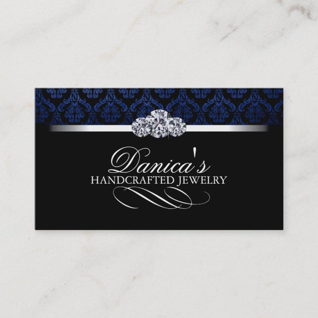 Elegant Damask Business Cards (Front)