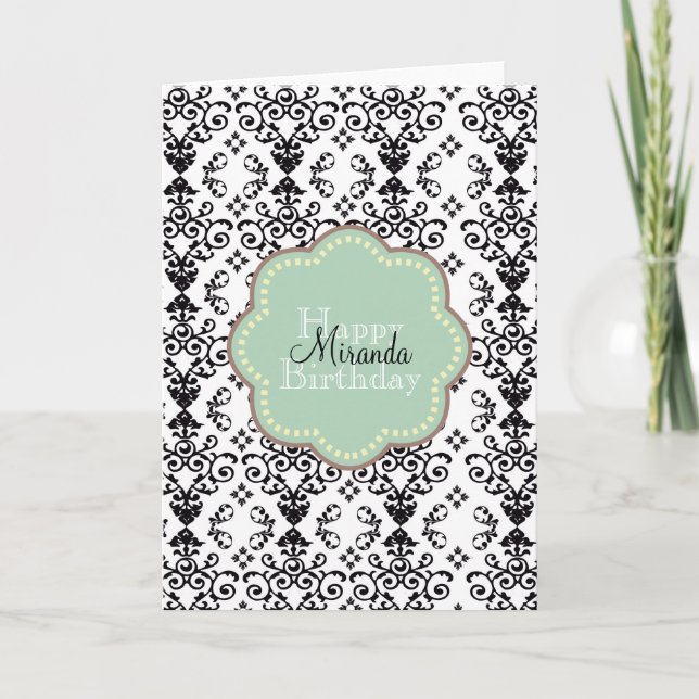Elegant Damask Card (Front)