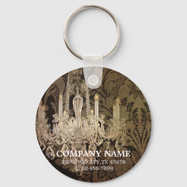 elegant damask chandelier Interior Designer Key Ring (Front)